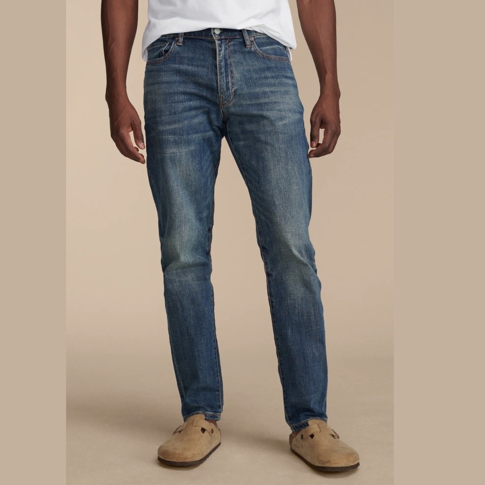Lucky Brand 412 Athletic Slim Jeans Mens 34x30 Blue Fade Med Wash Stretch Denim